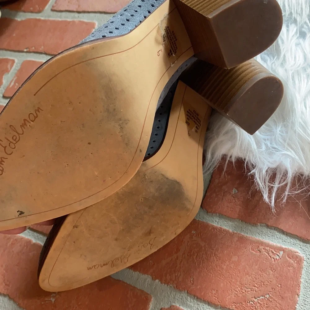 Sam Edelman bates stormy blue leather booties
